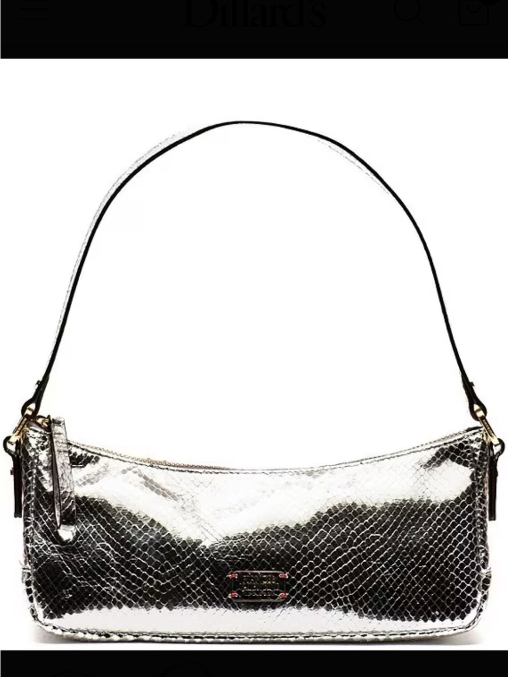 FRANCES VALENTINE Mia Metallic Snake Embossed Shoulder Bag